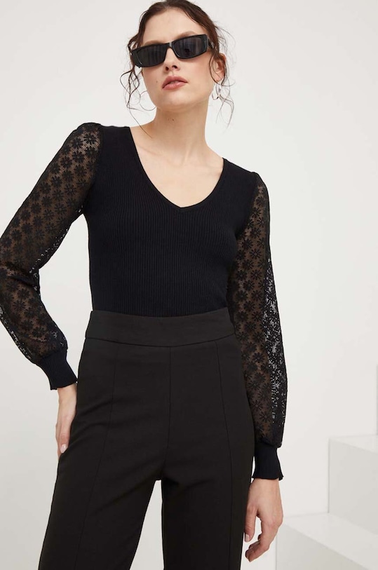 Answear.LAB sweter z wełną czarny mj95354.FKK