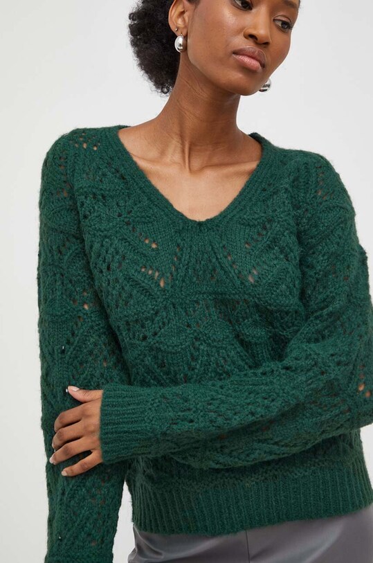 Answear.LAB sweter z wełną zielony mj85232.fkk