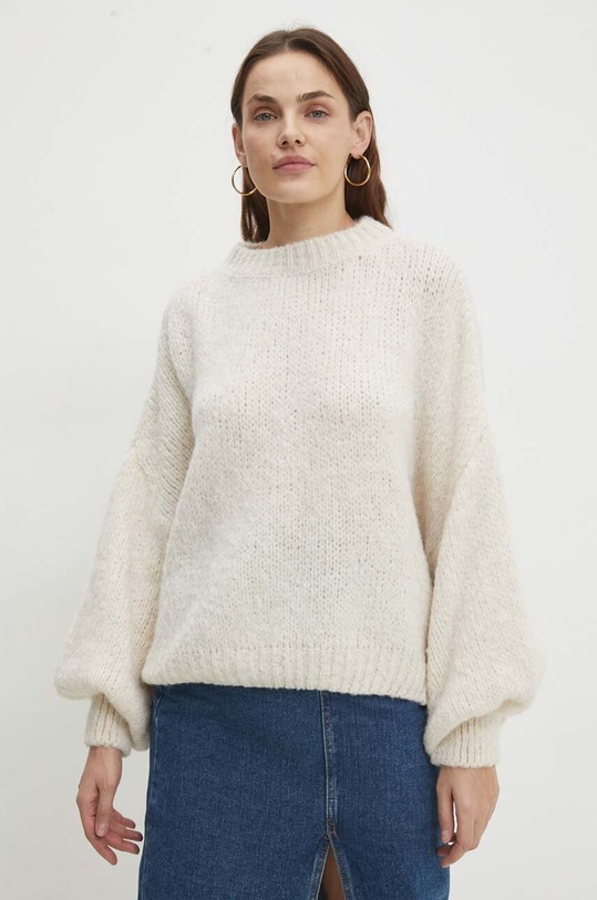 Answear Lab sweter z wełną 1IT.IKK beżowy WW24