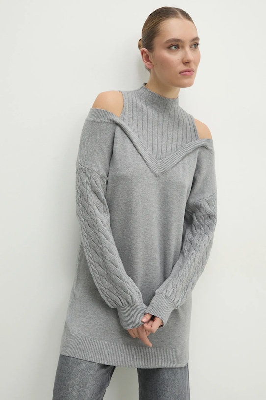 Svetr Answear.LAB odhalená ramena šedá MT55896.HWK