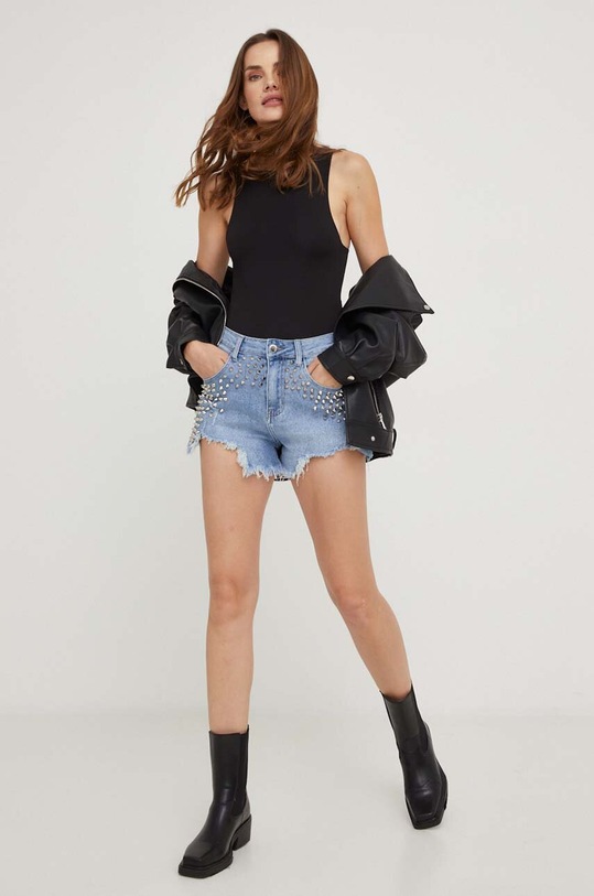 Džínové šortky Answear.LAB high modrá f31216.ijs