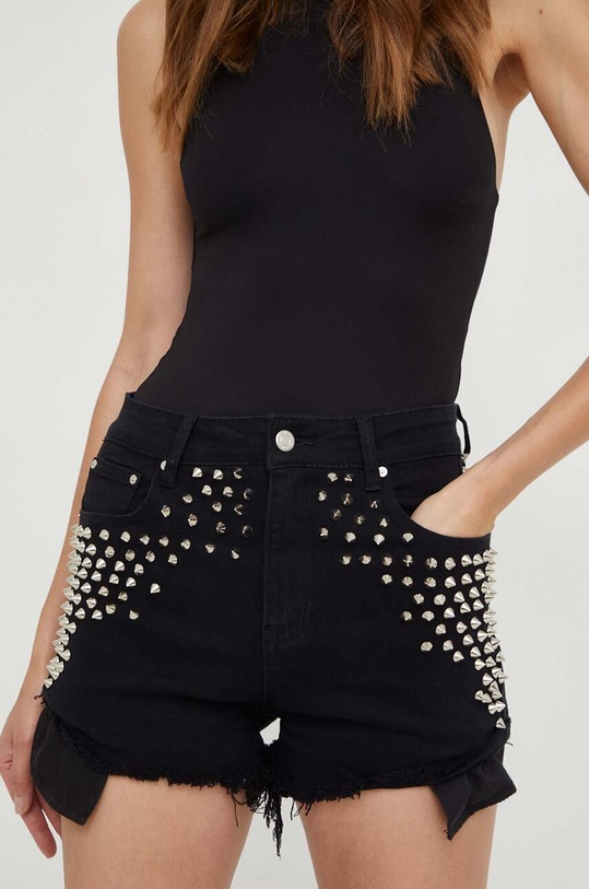 Answear Lab szorty jeansowe tkanina czarny 65016.ITKK