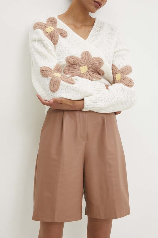 Къс панталон Answear.LAB текстил кафяв szd030.tjs