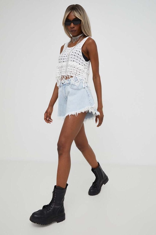 Answear Lab top bawełniany X kolekcja limitowana BE SHERO 1766.WK biały WZ23