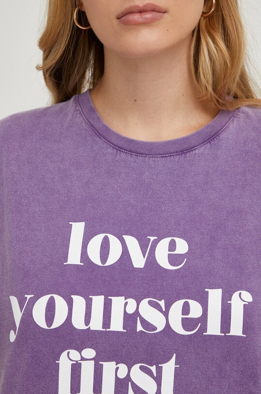 Answear Lab t-shirt bawełniany G6030.5.IKK fioletowy