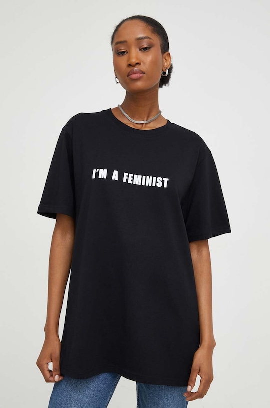 Odzież Answear Lab t-shirt bawełniany WZ23.TSD07J czarny