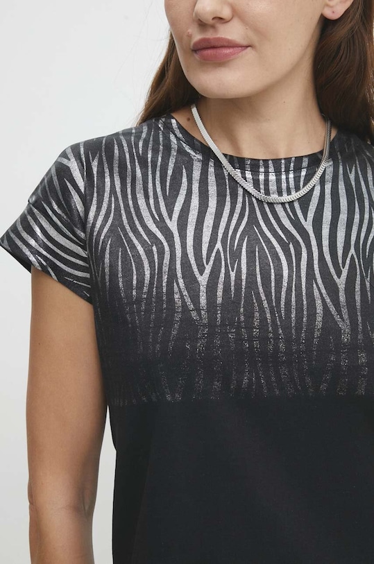 Bombažna kratka majica Answear.LAB črna 15446.HWK