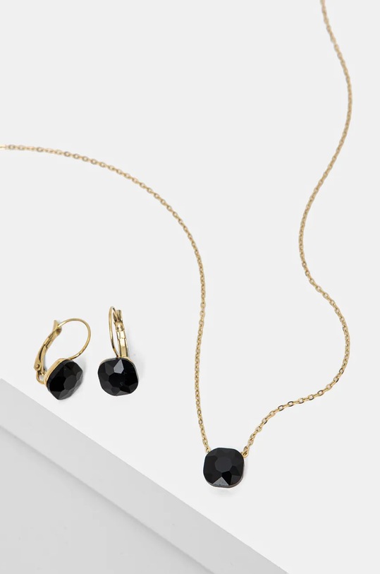 Náušnice a náhrdelník Answear.LAB Dárkový box černá ZO9224E.ZO9226N.HLK