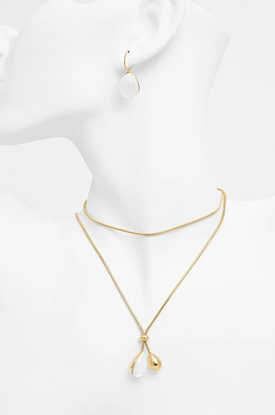 Кольє і сережки Answear.LAB білий ZO9412E.ZO9413N.HLK