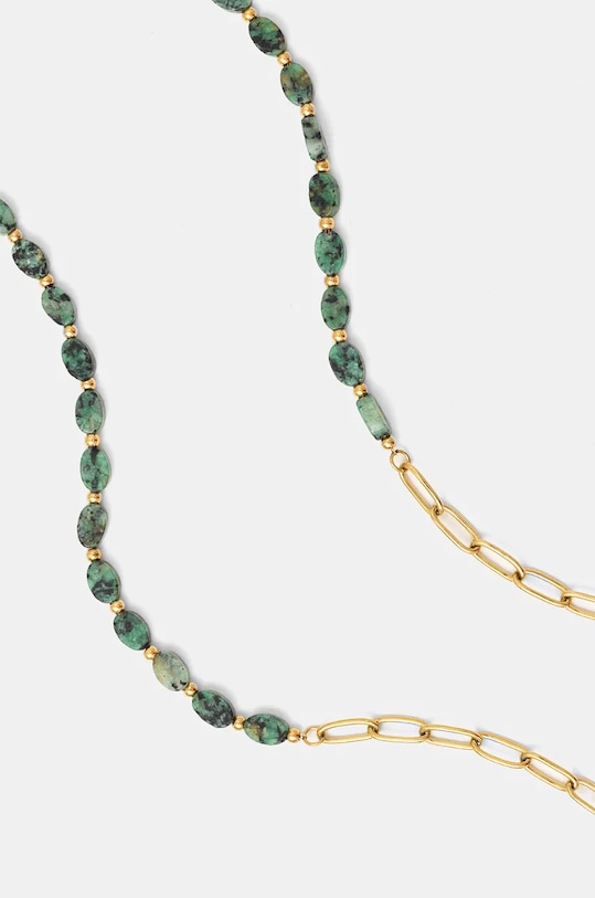 Náhrdelník a náramok Answear.LAB 22091.22090.FLK zelená WZ24