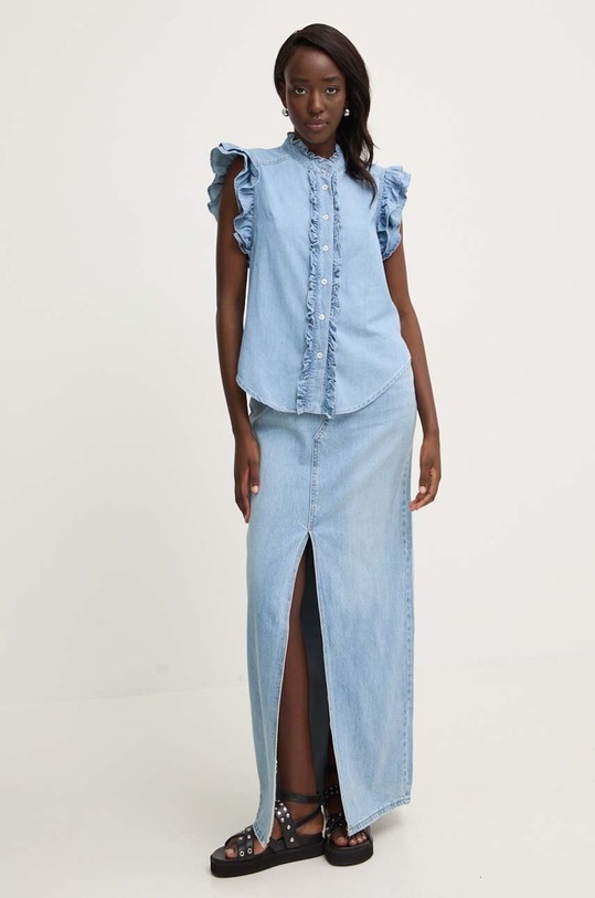 Answear Lab cămașă din denim C10458.HWK albastru WZ24