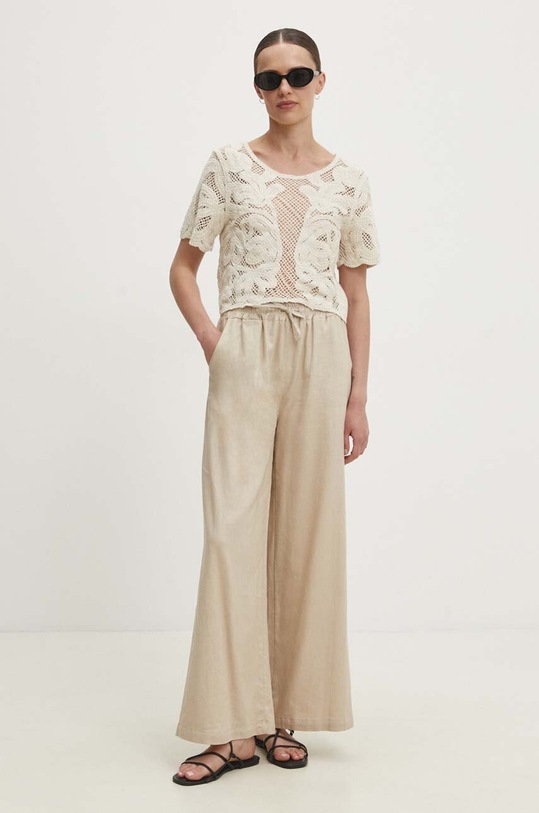 Answear Lab bluzka bawełniana 4457.HWK beżowy WZ24