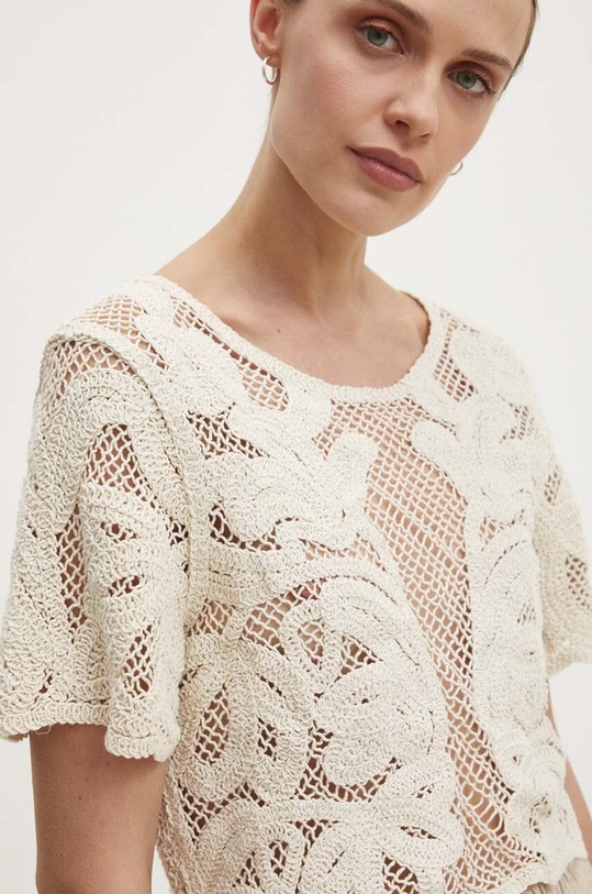 Answear Lab bluza din bumbac bej 4457.HWK