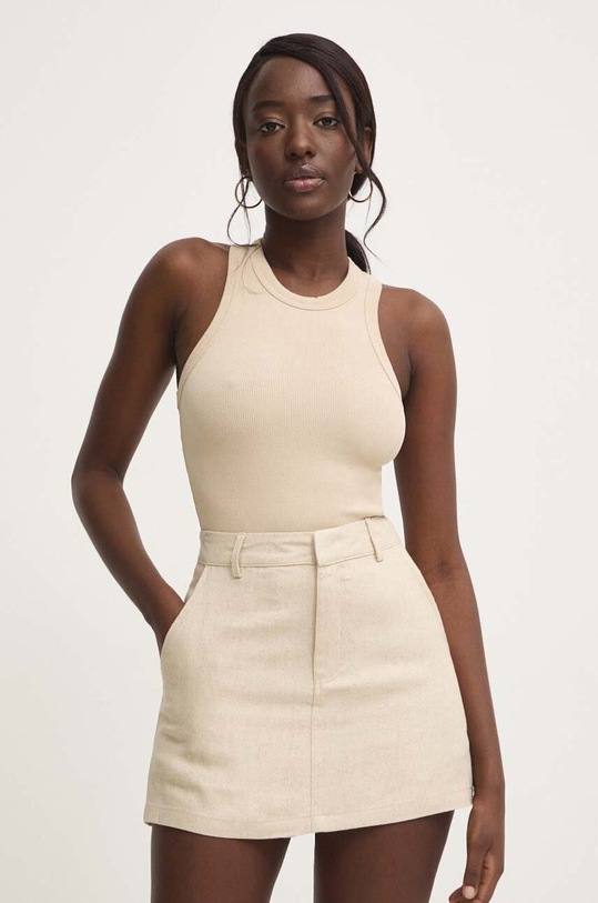 Answear Lab top z elastanem beżowy 20842.TWK