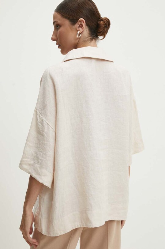 Answear Lab bluza din in bej 6994.TWK