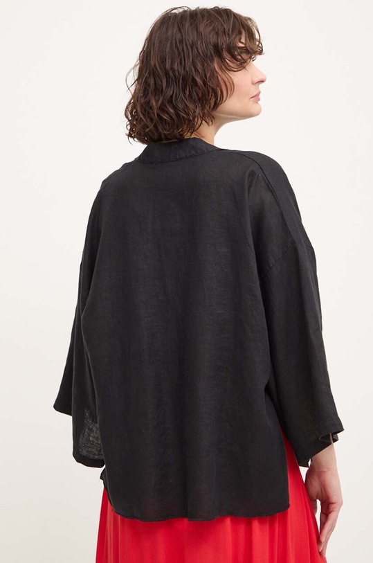 Îmbrăcăminte Answear Lab bluza din in 33530.th negru