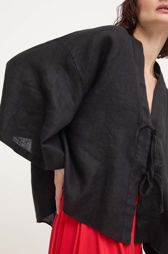 Answear Lab bluza din in 33530.th negru