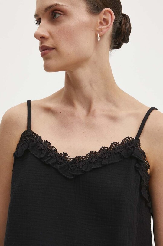 Answear Lab top din bumbac negru a211.FKK