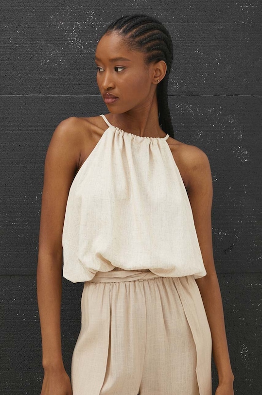 Answear.LAB vászon ing vállas bézs .0973.IKK