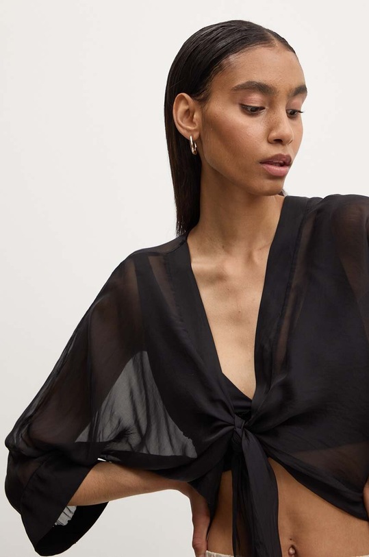 Answear Lab bluzka z jedwabiem d688.ims czarny