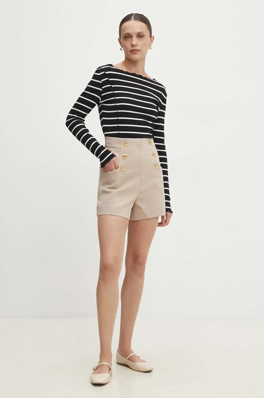 Answear Lab longsleeve LLT.624FRILLY.ums negru WZ24