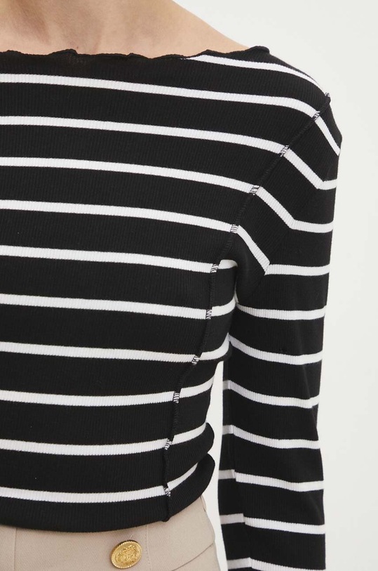 Answear Lab longsleeve LLT.624FRILLY.ums negru