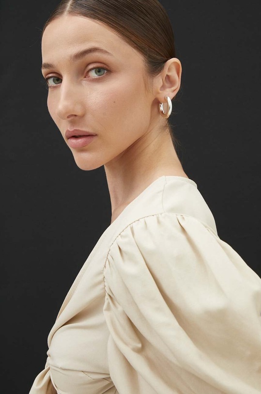 Блузка со льном Answear.LAB 92212.ijs бежевый