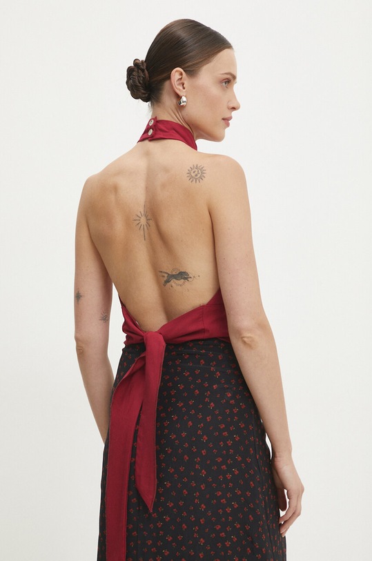 Oblečení Top s lnem Answear.LAB 92216.ijs burgundské