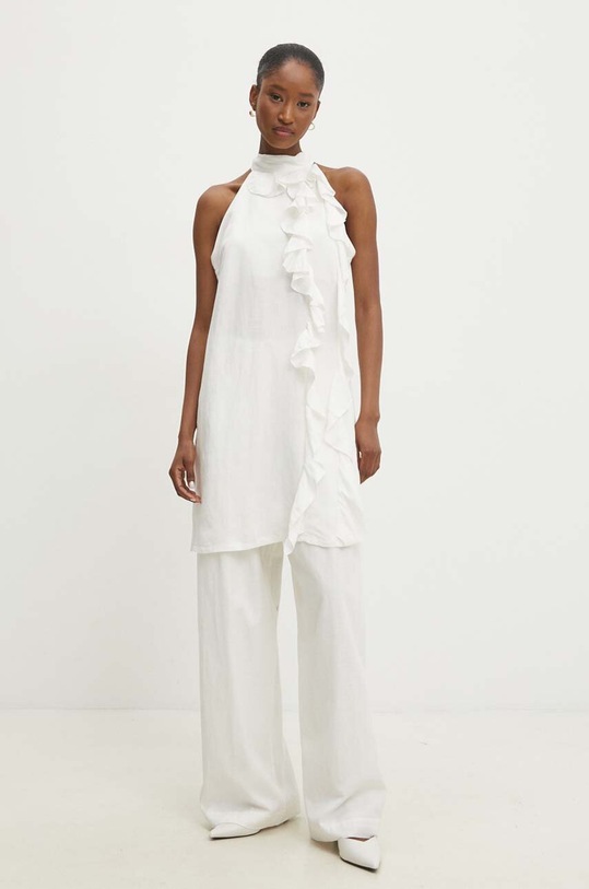 Answear.LAB sukienka z lnem 92335.IJS biały WZ24