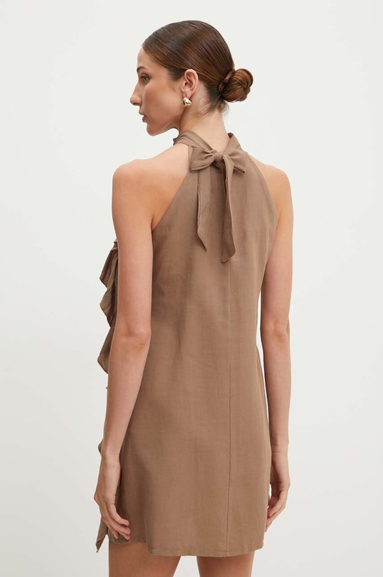 Odzież Answear.LAB sukienka z lnem 92335.IJS brązowy