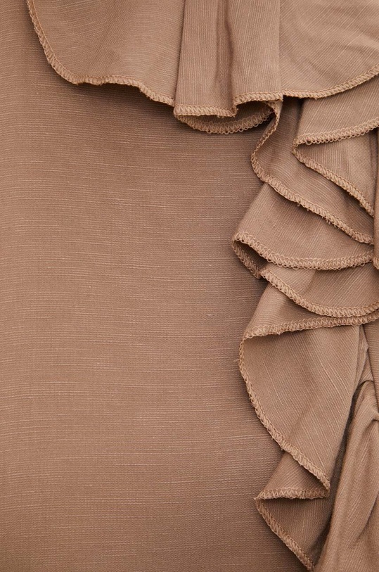Answear.LAB sukienka z lnem 92335.IJS brązowy