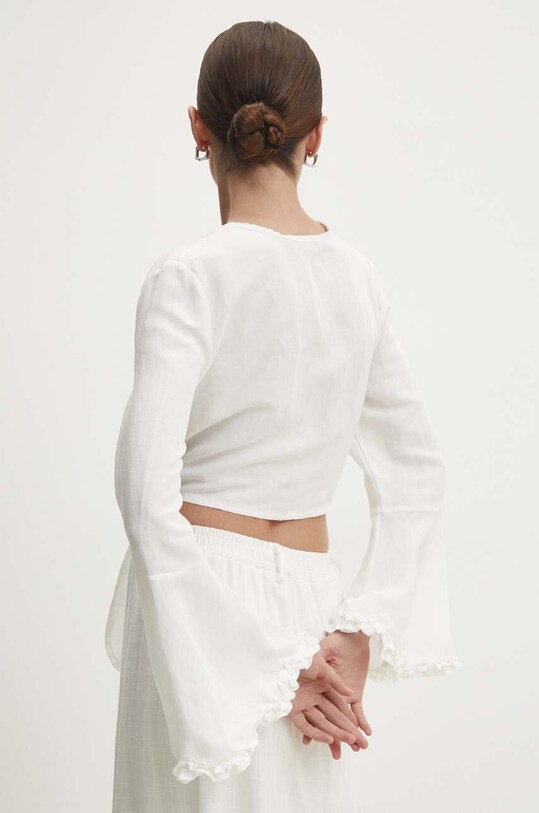 Îmbrăcăminte Answear Lab bluza din in 92337.ijs alb