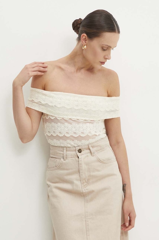 Боді Answear.LAB 8680.ims бежевий WZ24