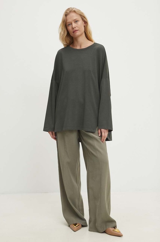 Answear Lab bluzka bawełniana 1481.TMS zielony WZ24