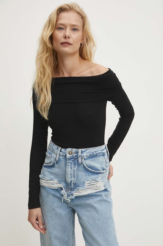 Longsleeve Answear.LAB slim μαύρο WZ24.BDD03A.th