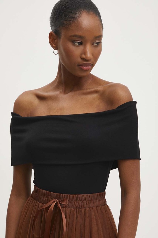 Answear Lab bluzka z elastanem czarny WZ24.BDD03C.th