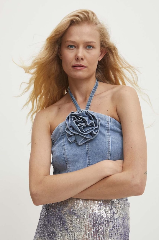 Джинсовий топ Answear.LAB casual блакитний LY131.hms