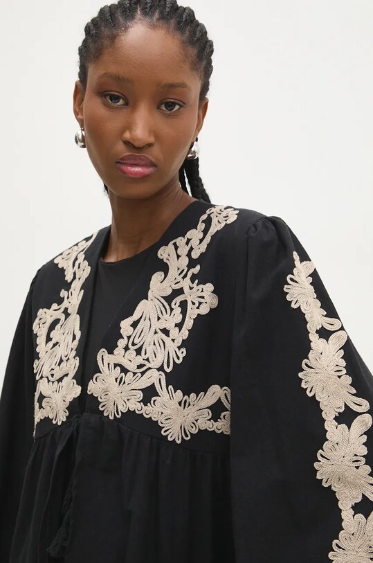Answear Lab camicetta in cotone nero ESQ.BDD03M.TJS