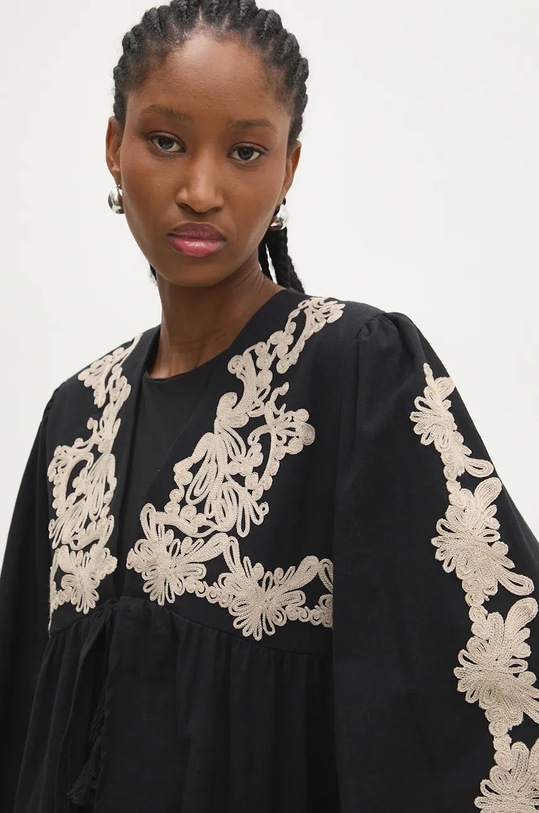 Бавовняна блузка Answear.LAB чорний ESQ.BDD03M.TJS