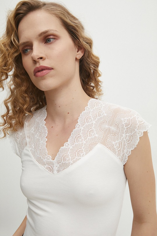 Answear Lab bluzka z elastanem biały f1348.fh