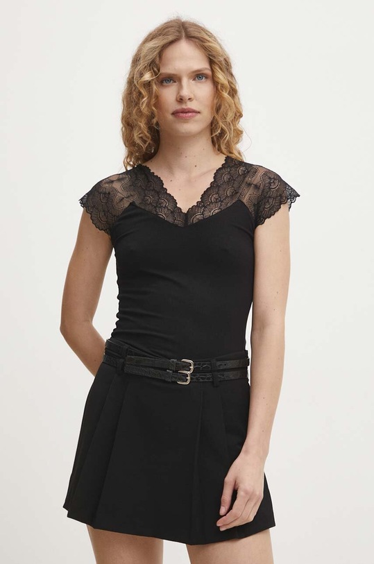 Answear Lab bluzka z elastanem czarny f1348.fh