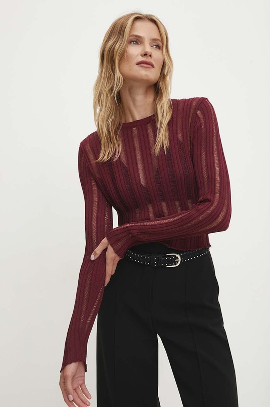 Answear Lab bluzka casual bordowy L1179.1.hms