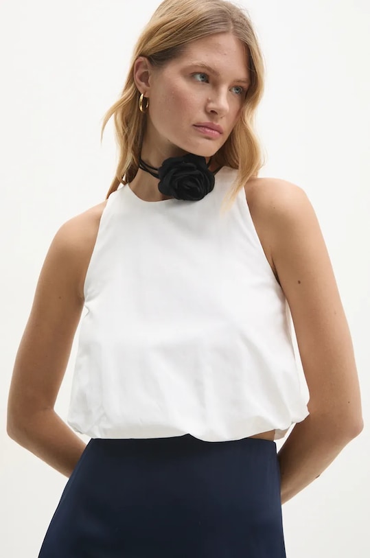 Bavlněná halenka Answear.LAB hladký bílá 1921.tjs.