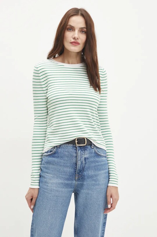 Answear Lab bluza cu modele verde tt3773.tos