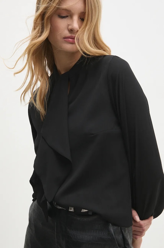 Answear Lab bluza legat negru 3019.TLK