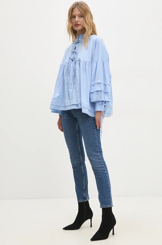 Answear Lab bluza din bumbac sng.6.tjs albastru WZ24