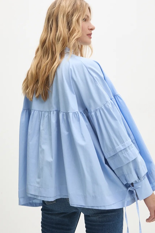 Îmbrăcăminte Answear Lab bluza din bumbac sng.6.tjs albastru