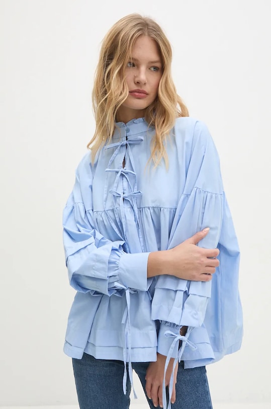 Answear Lab bluza din bumbac albastru sng.6.tjs