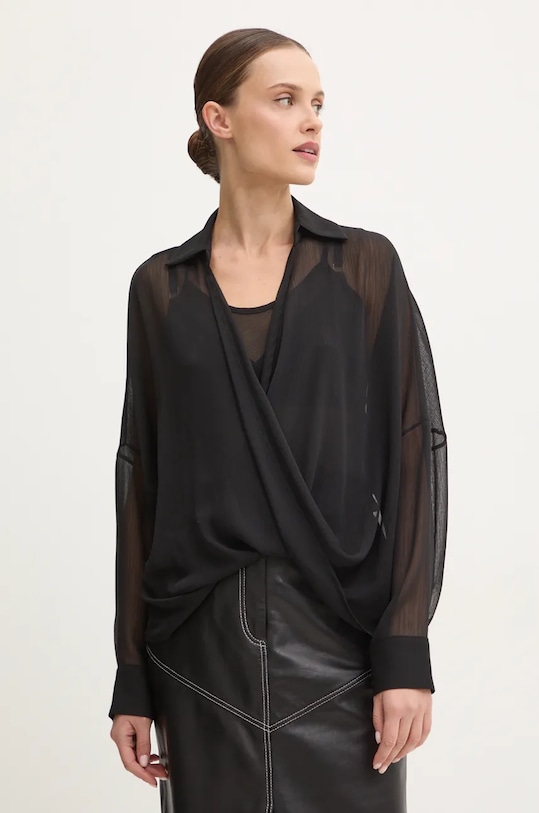 Answear Lab bluza cu guler negru LD1496.hos