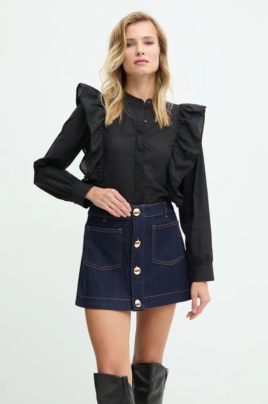 Answear Lab cămașă din bumbac lung negru 70170.tos